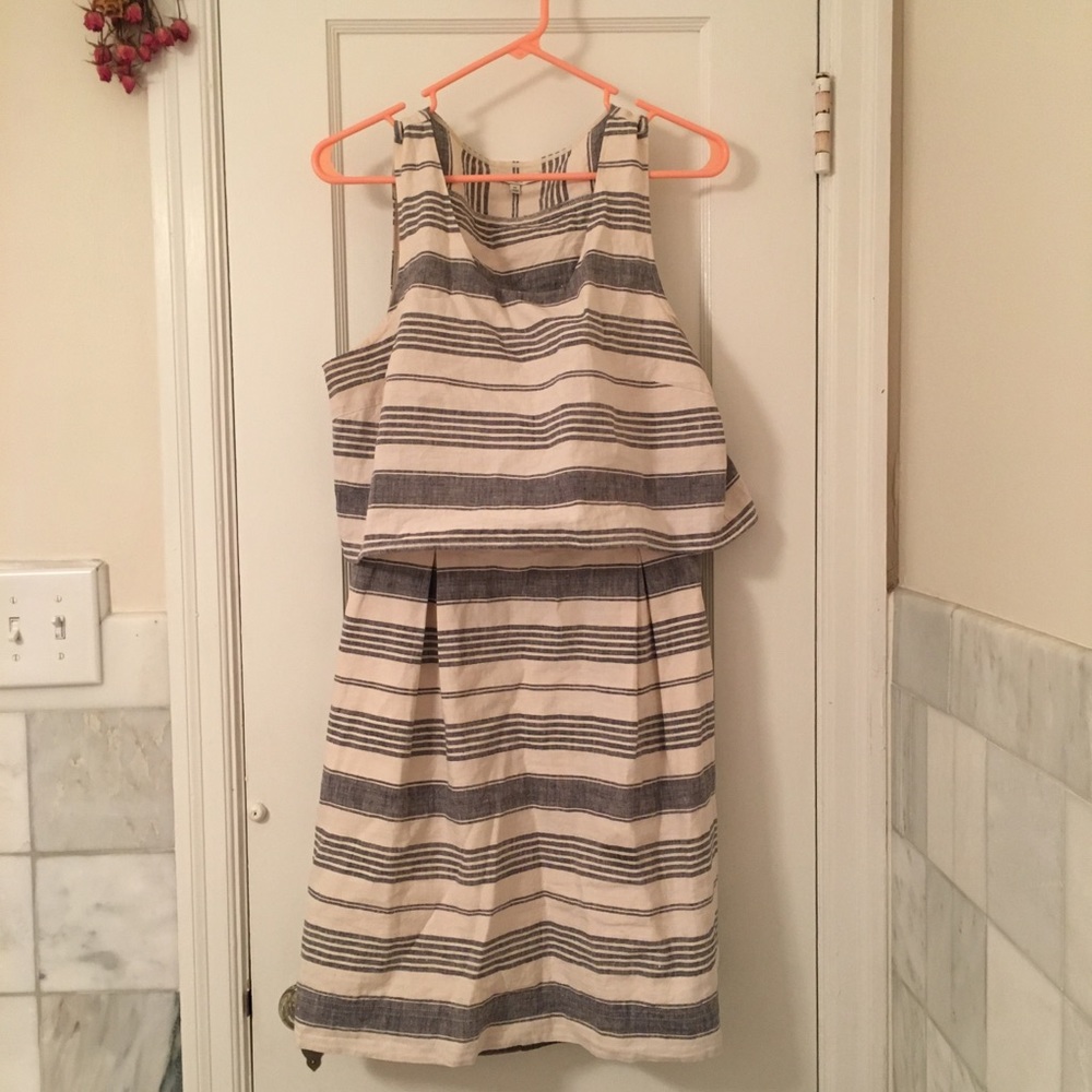 Madewell stripe dress with tulip back